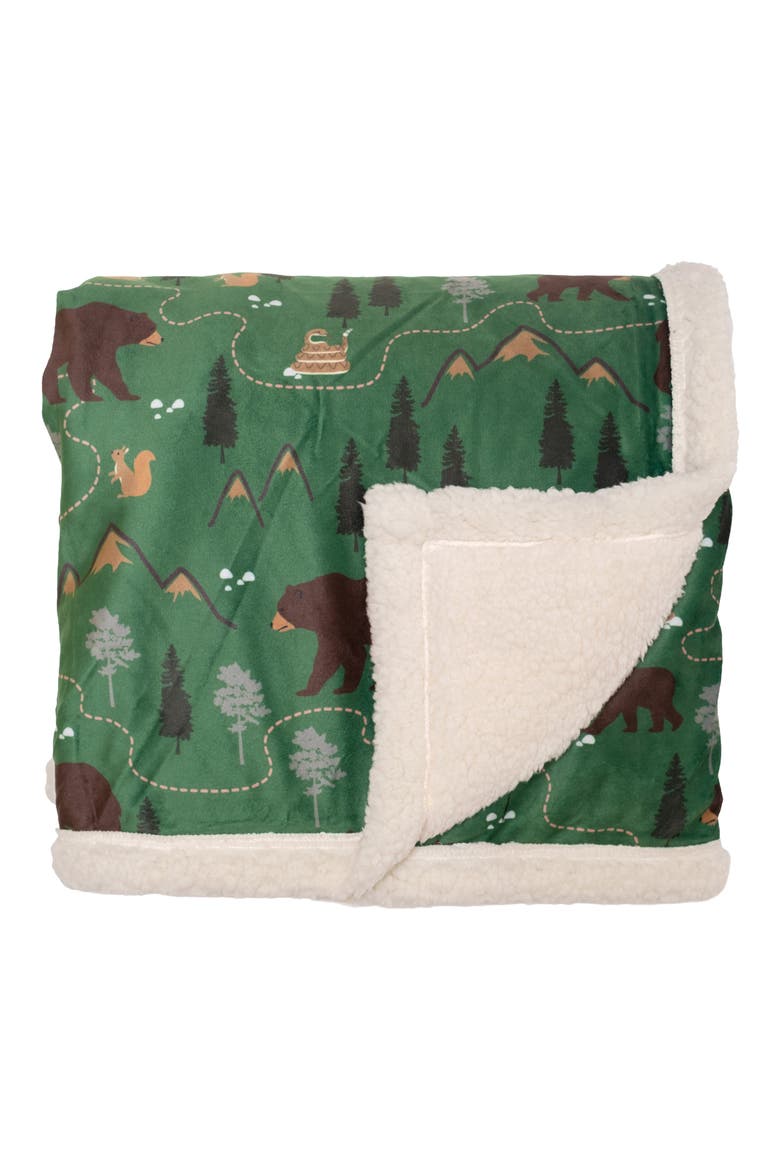 Camping Trails Reversible Fleece Baby Blanket, Alternate, color, COCONUT