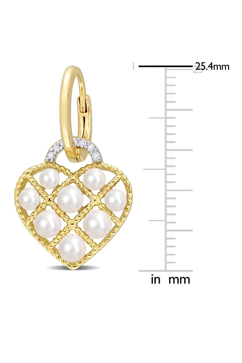 2.5-3mm Cultured Freshwater Pearl Heart Drop Earrings, Alternate, color, GOLD WHITE