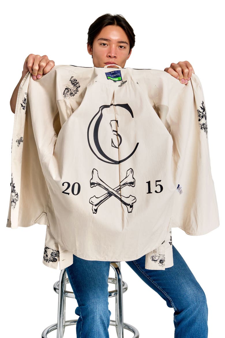 Slim Fit Skull Shirt Jacket, Alternate, color, ECRU