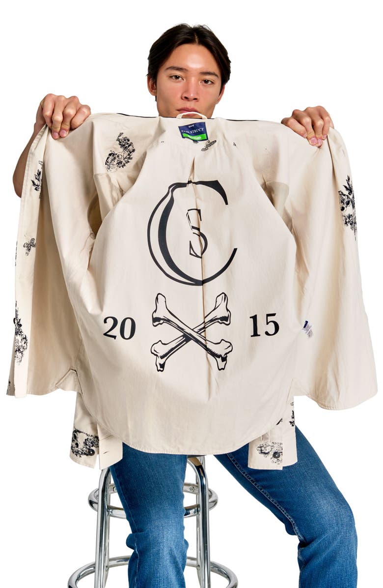 CONSTRUCT Slim Fit Skull Shirt Jacket, Alternate, color, Ecru