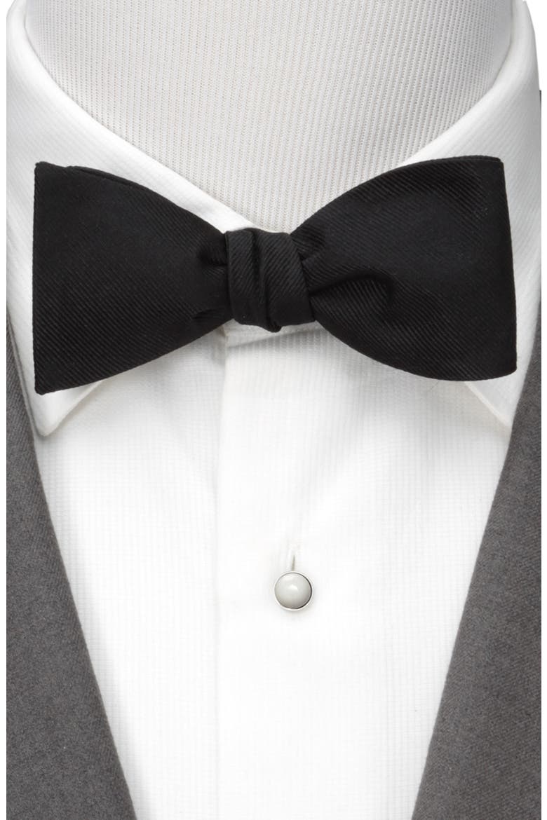 Solid Self Tie Silk Bow Tie, Alternate, color, BLACK