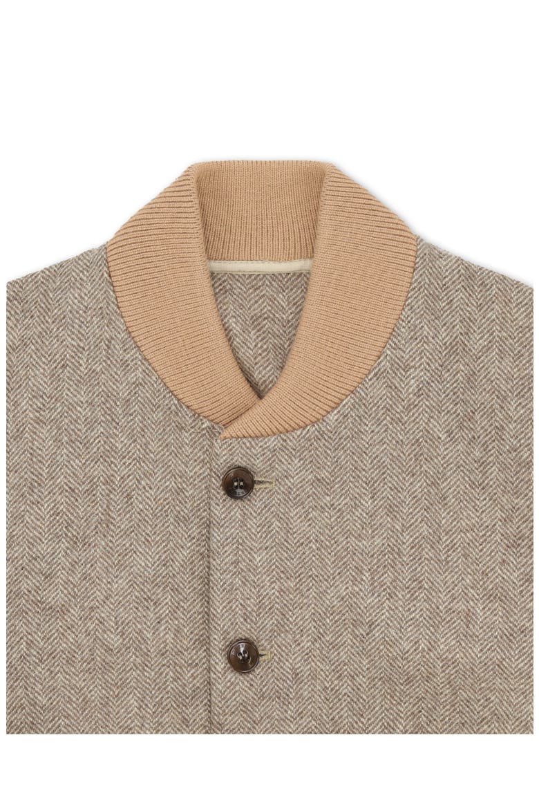 Herringbone Bomber Jacket, Alternate, color, Beige