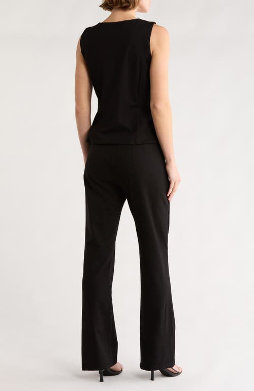 Parker Square Neck Vest Jumpsuit In Black