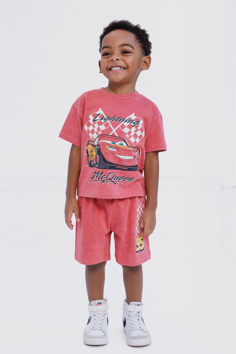 Pixar 2-Piece Tee and Shorts Set, Alternate, color, Mineral Red Cars
