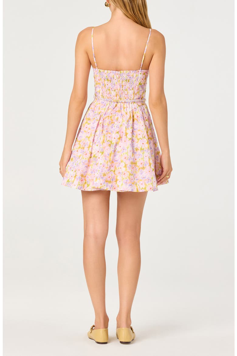 Isha Floral Cutout Minidress, Alternate, color, PINK LILAC FLORAL