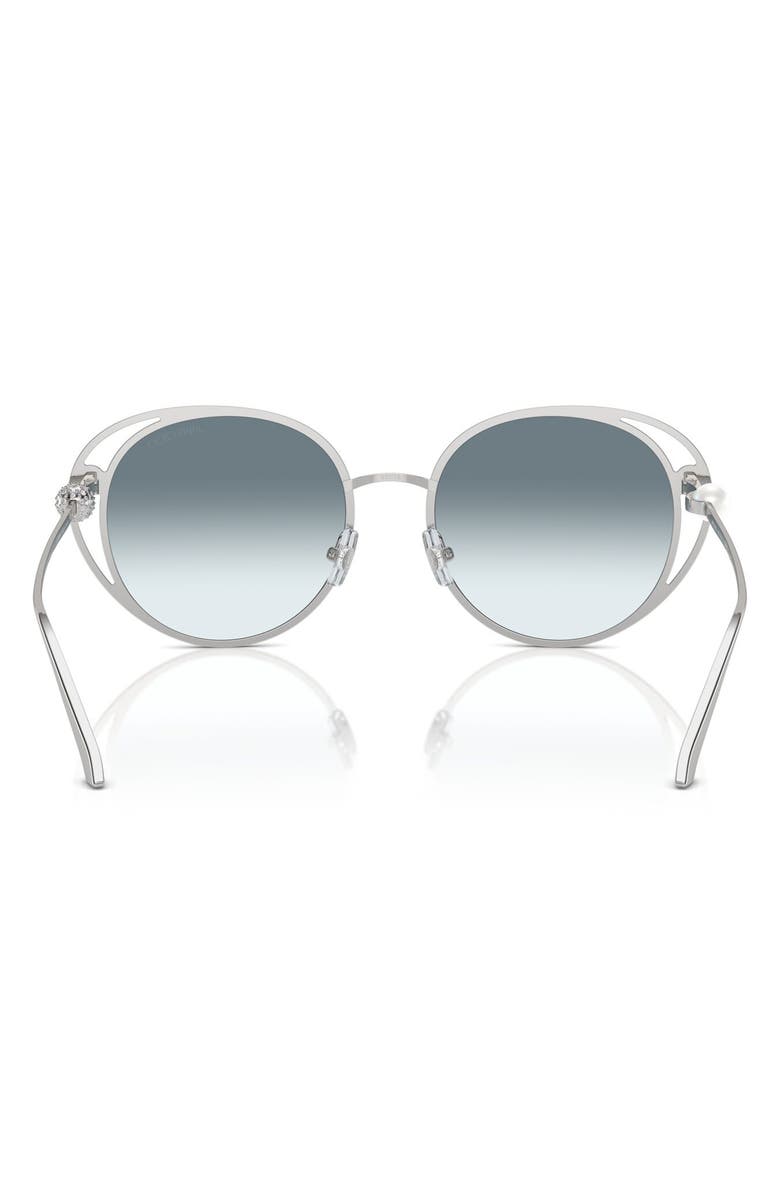 Jimmy Choo 53mm Oval Sunglasses, Alternate, color, Silver