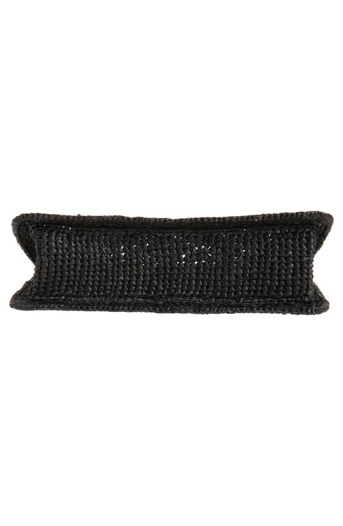 Jacquemus Carre Spiaggia Embellished Braided Raffia Tote In Black 990