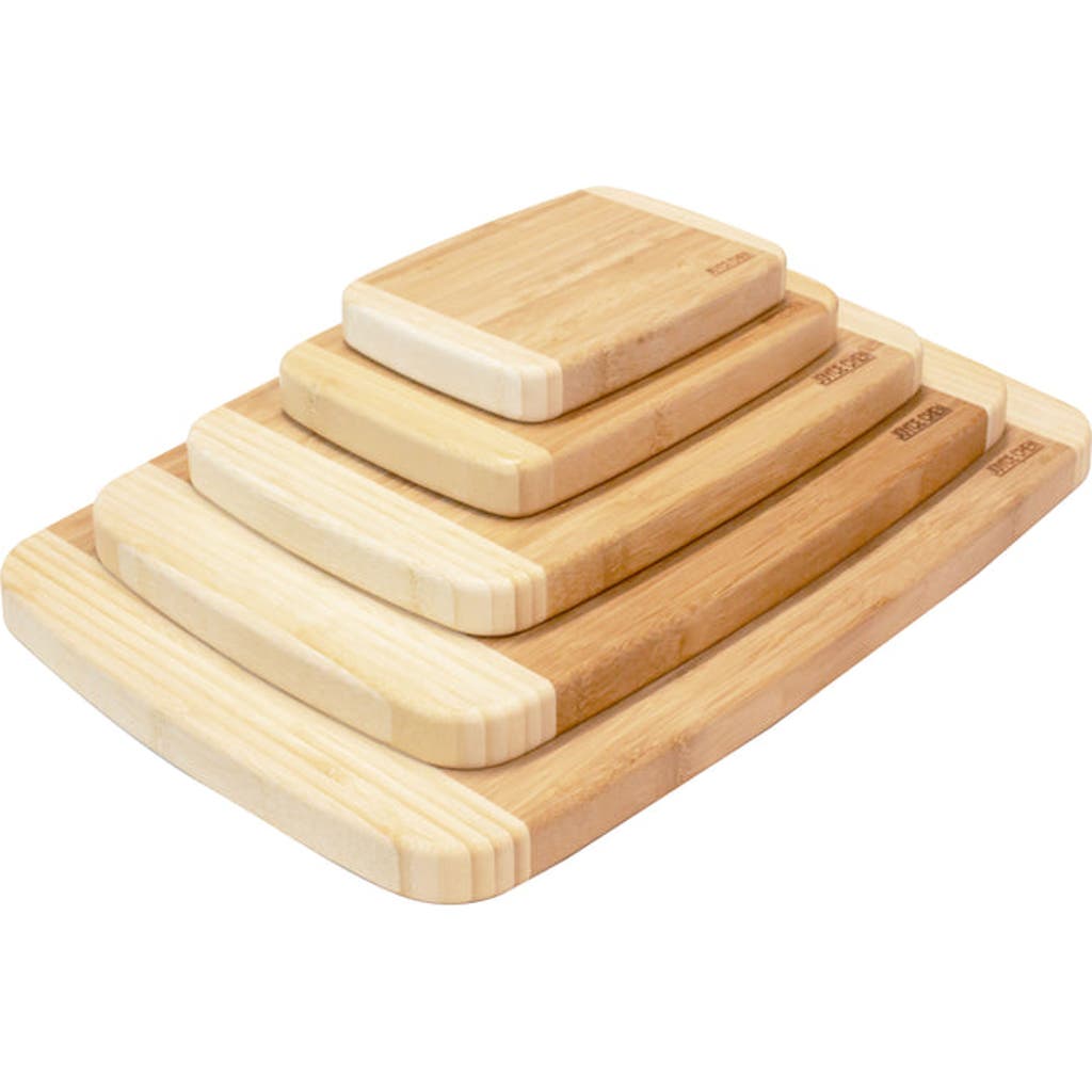 Joyce Chen Burnished Cutting Board Set, 5 Pack In Brown