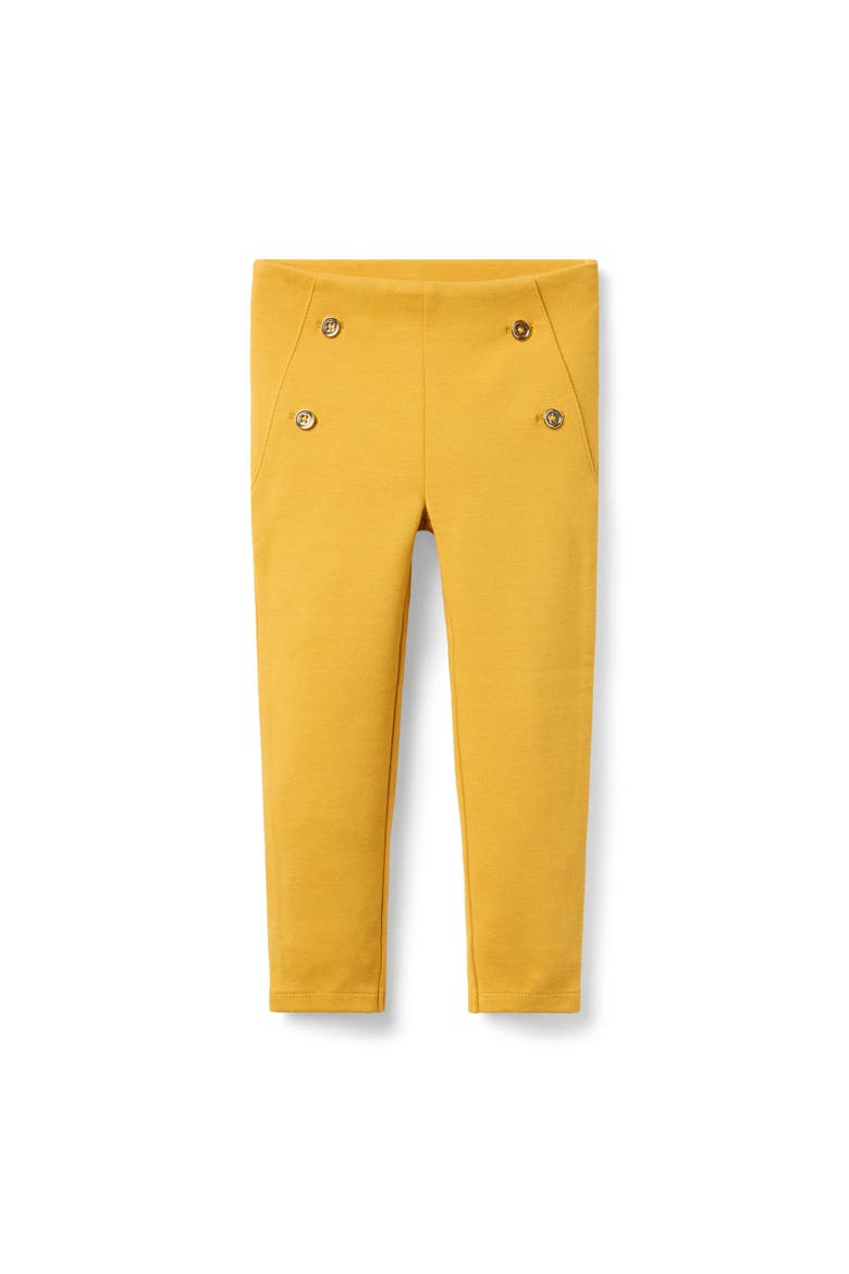 Button Ponte Pant, Main, color, Yellow