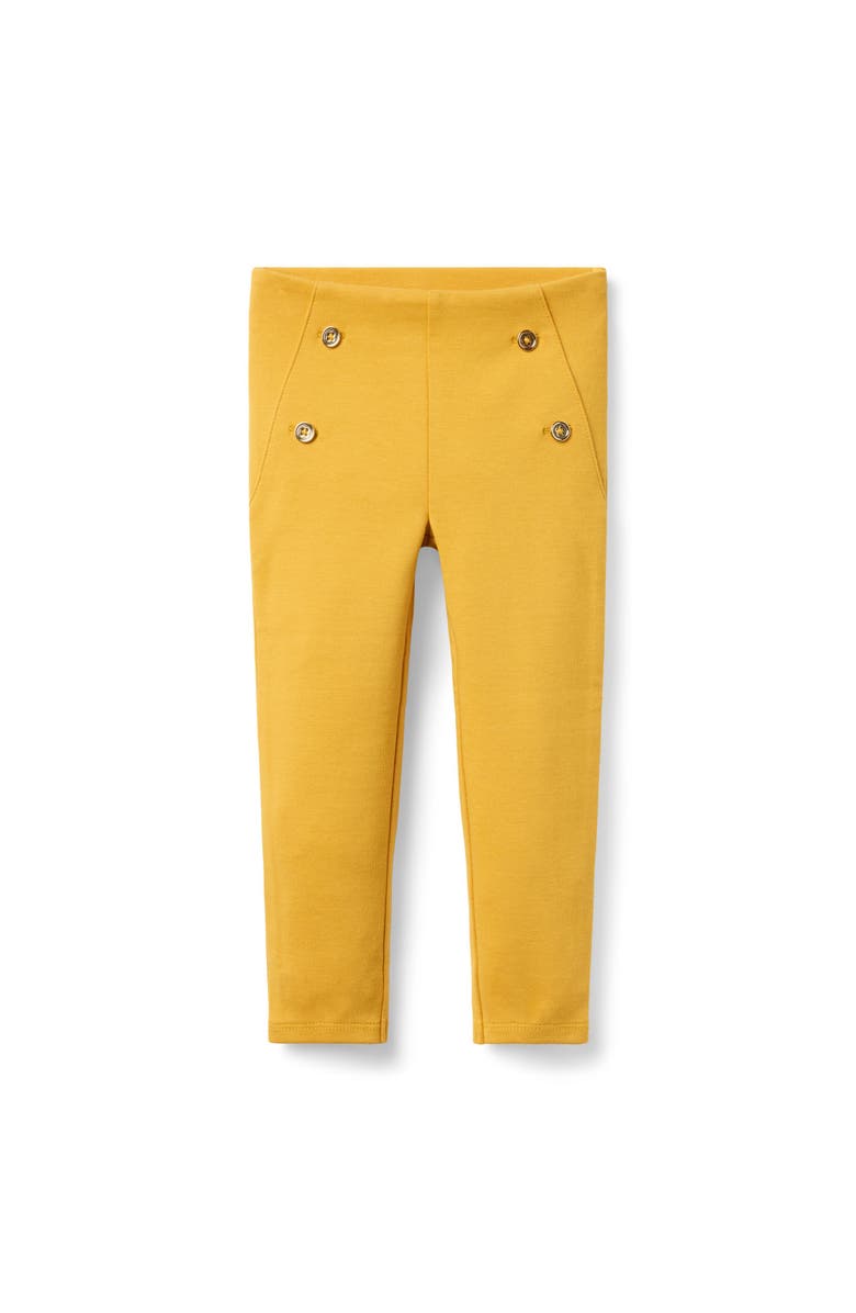 Janie and Jack Button Ponte Pant, Main, color, Yellow