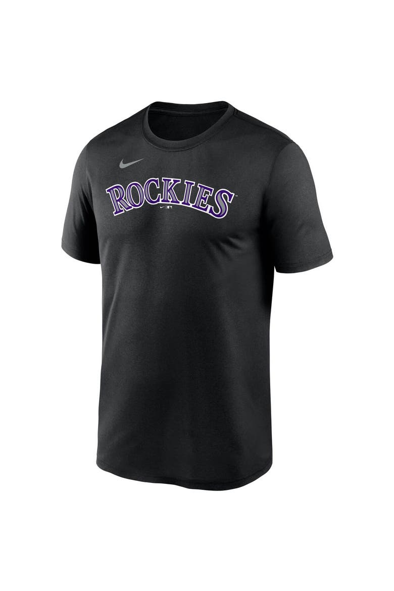 Men's Nike Black Colorado Rockies Wordmark Legend Performance T-Shirt, Alternate, color, Black