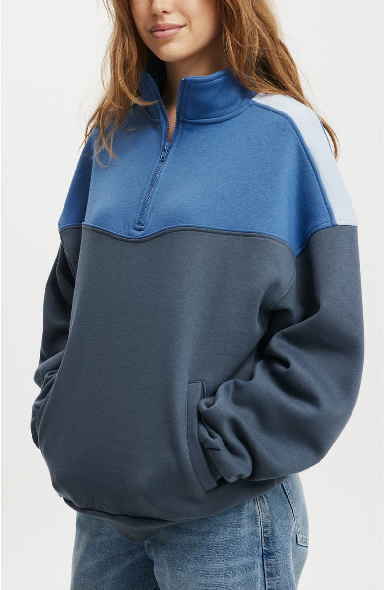 Cotton On Panelled Quarter Zip Sweat, Main, color,