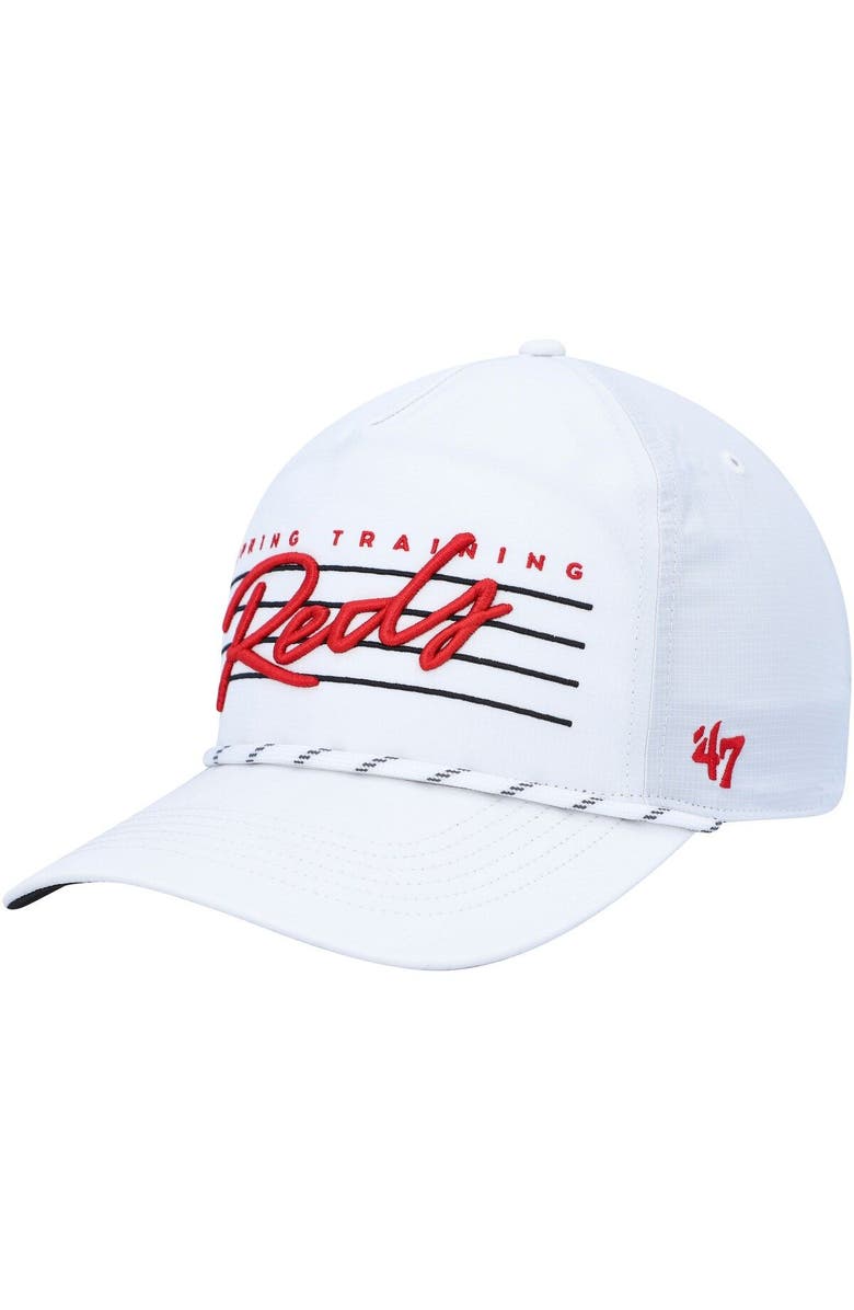 '47 Men's '47 White Cincinnati Reds Downburst Hitch Snapback Hat, Main, color,