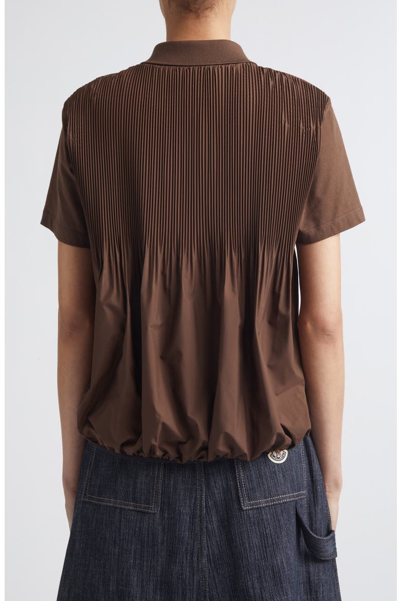 Pleated Back Mixed Media Polo, Alternate, color, NEUTRAL