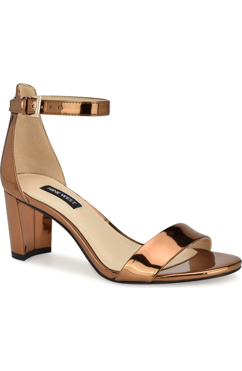 Nine West Pruce Ankle Strap Sandal, Main, color, Bronze