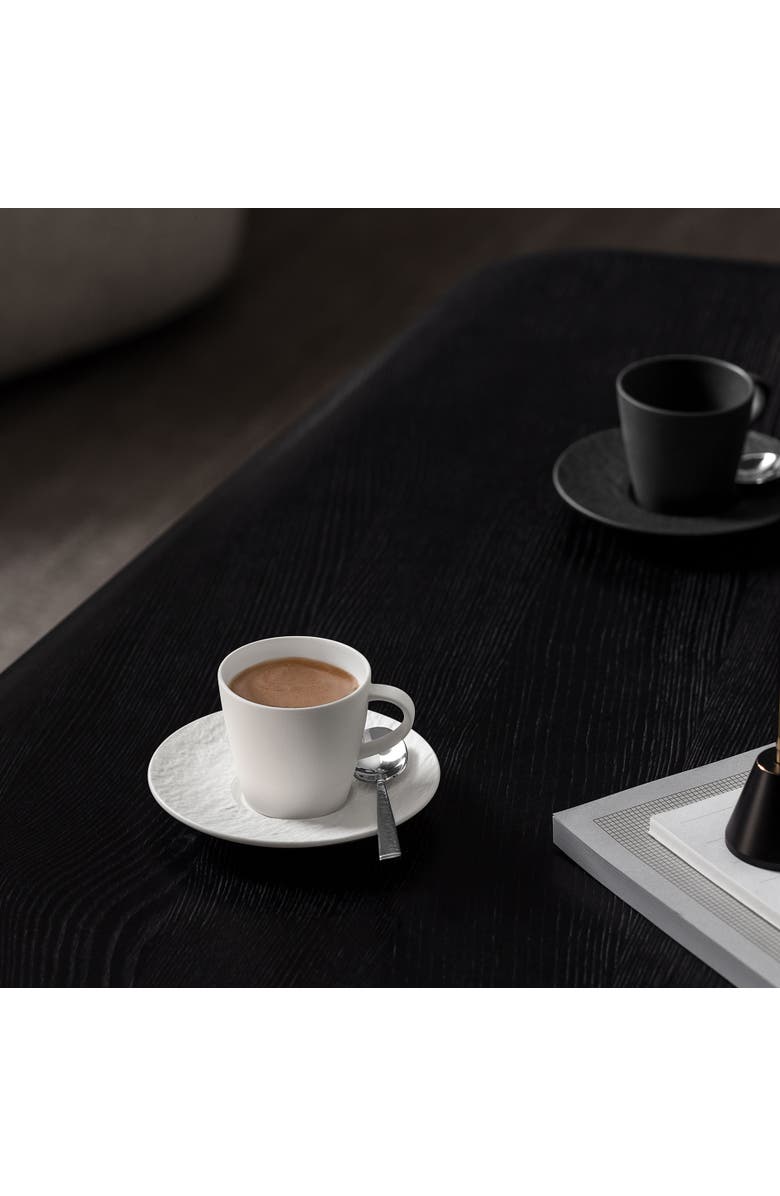 Villeroy & Boch Manufacture Rock blanc Espresso Cup Saucer, Alternate, color, White