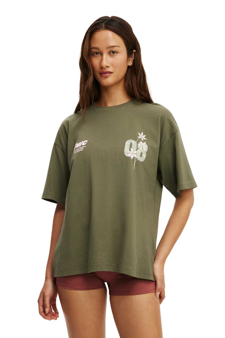 Women's Active Graphic Tee, Main, color, Cuteility Green Cuteility
