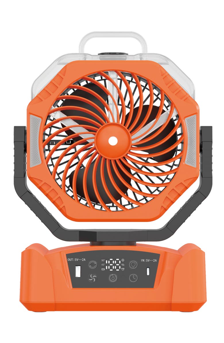Sonicgrace Outdoor Misting Fan, Main, color, Orange With Black Accents
