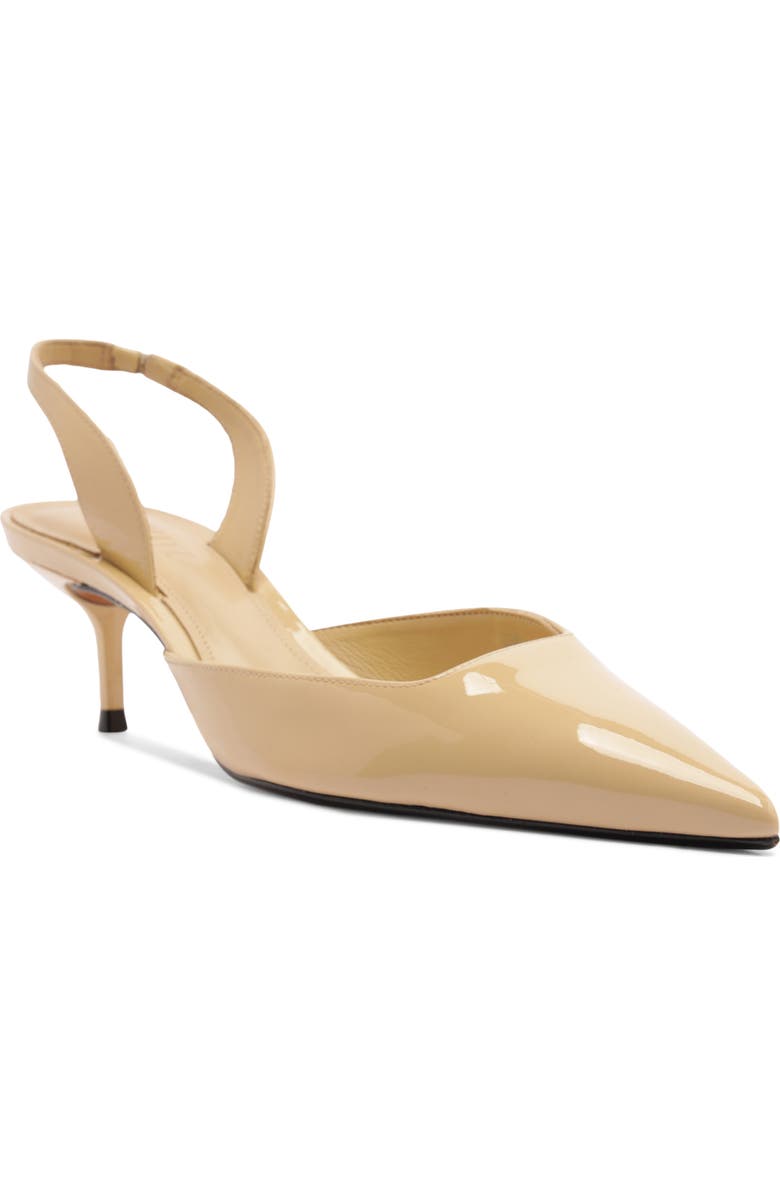 Schutz Paola Mid Slingback Pointed Toe Pump, Main, color, Buff Beige