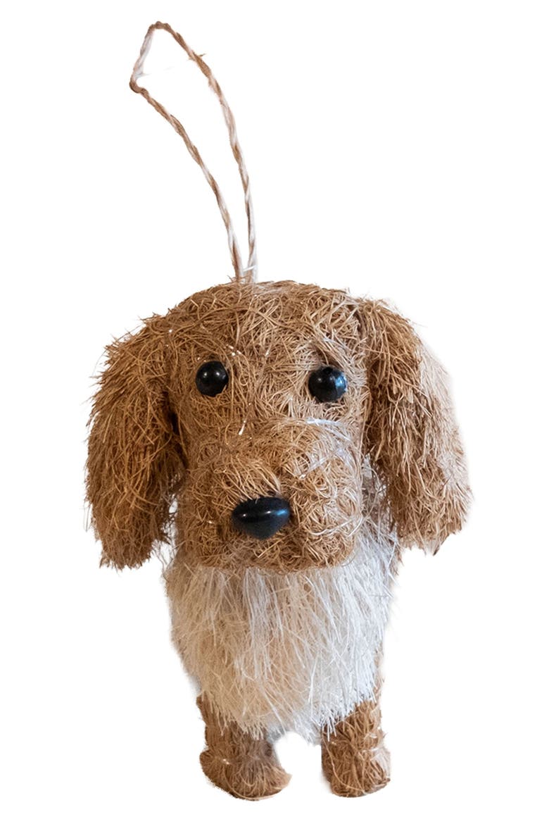 Golden Retriever Handwoven Ornament, Alternate, color, BROWN/ WHITE