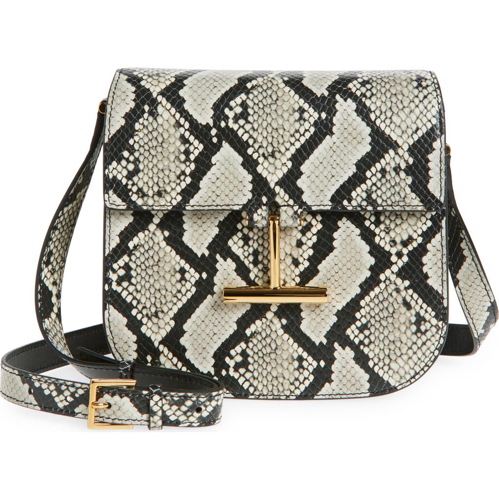 Tom Ford Mini Tara Python Embossed Leather Crossbody Bag In Roccia