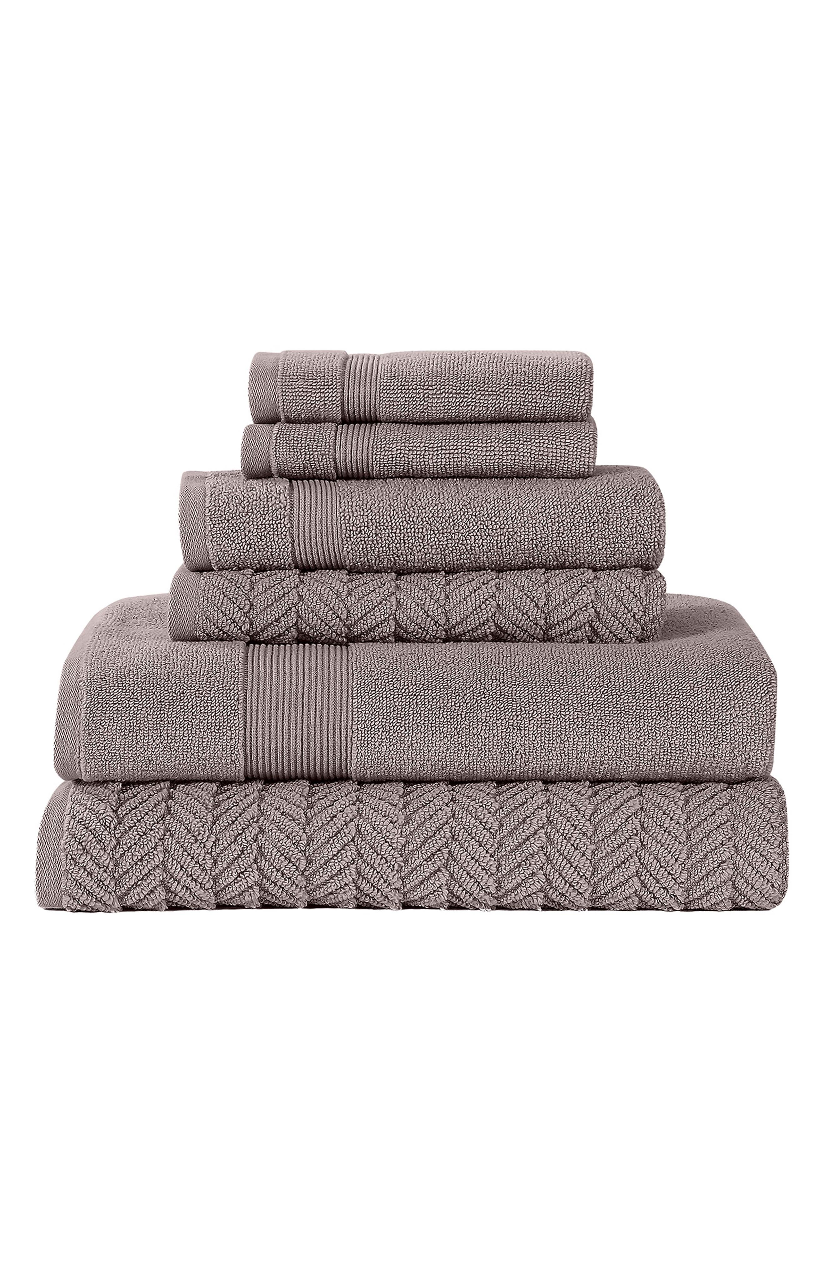 Modern Threads Zero Twist Otis Jacquard 6pc Towel Set In Brown