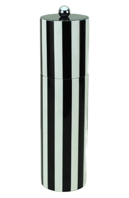 Addison Ross London Stripe Lacquer Wood Mill In Black/white