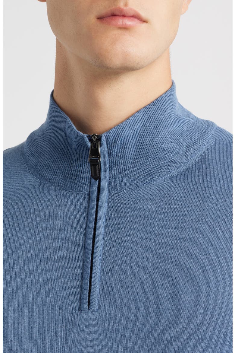 Quarter Zip Wool Blend Sweater, Alternate, color, BLUE
