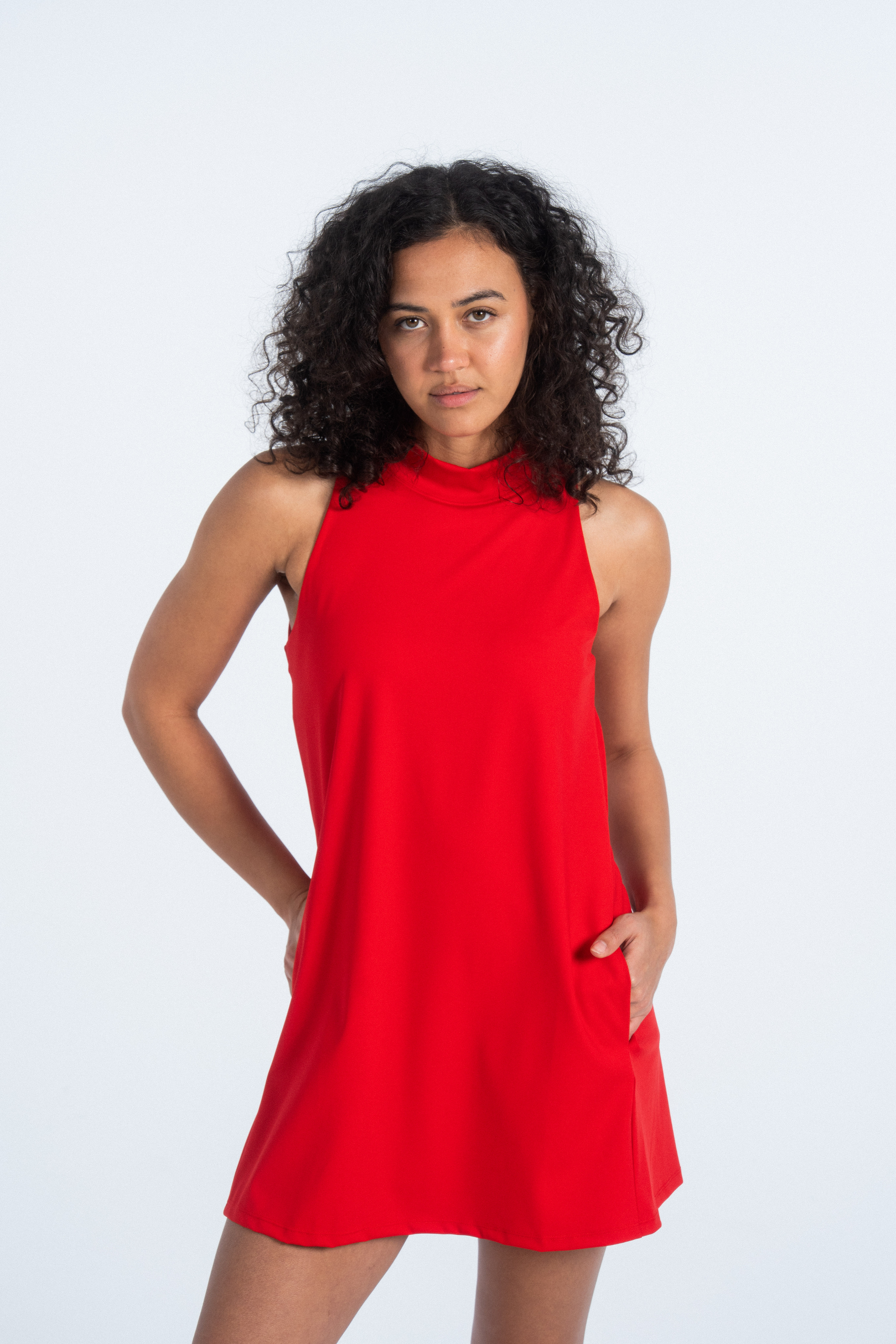 Sierra Madre Golf Ready Swing Dress in Candy Red 