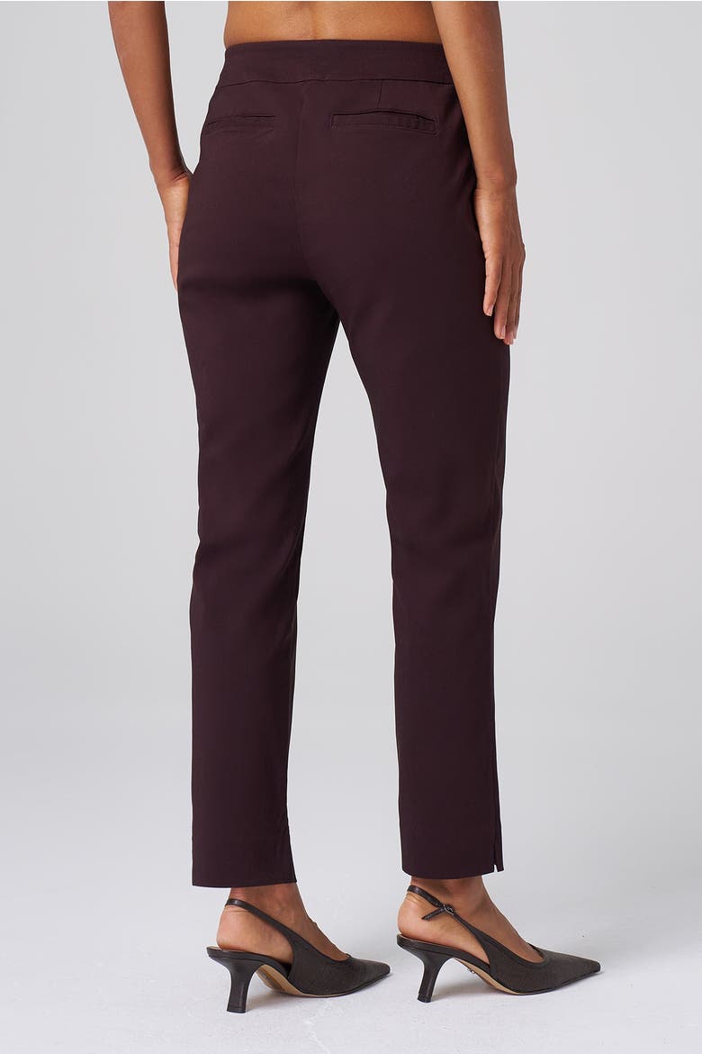 Greenwich Stretch Sculpting Ankle Pant, Alternate, color, Black Cherry