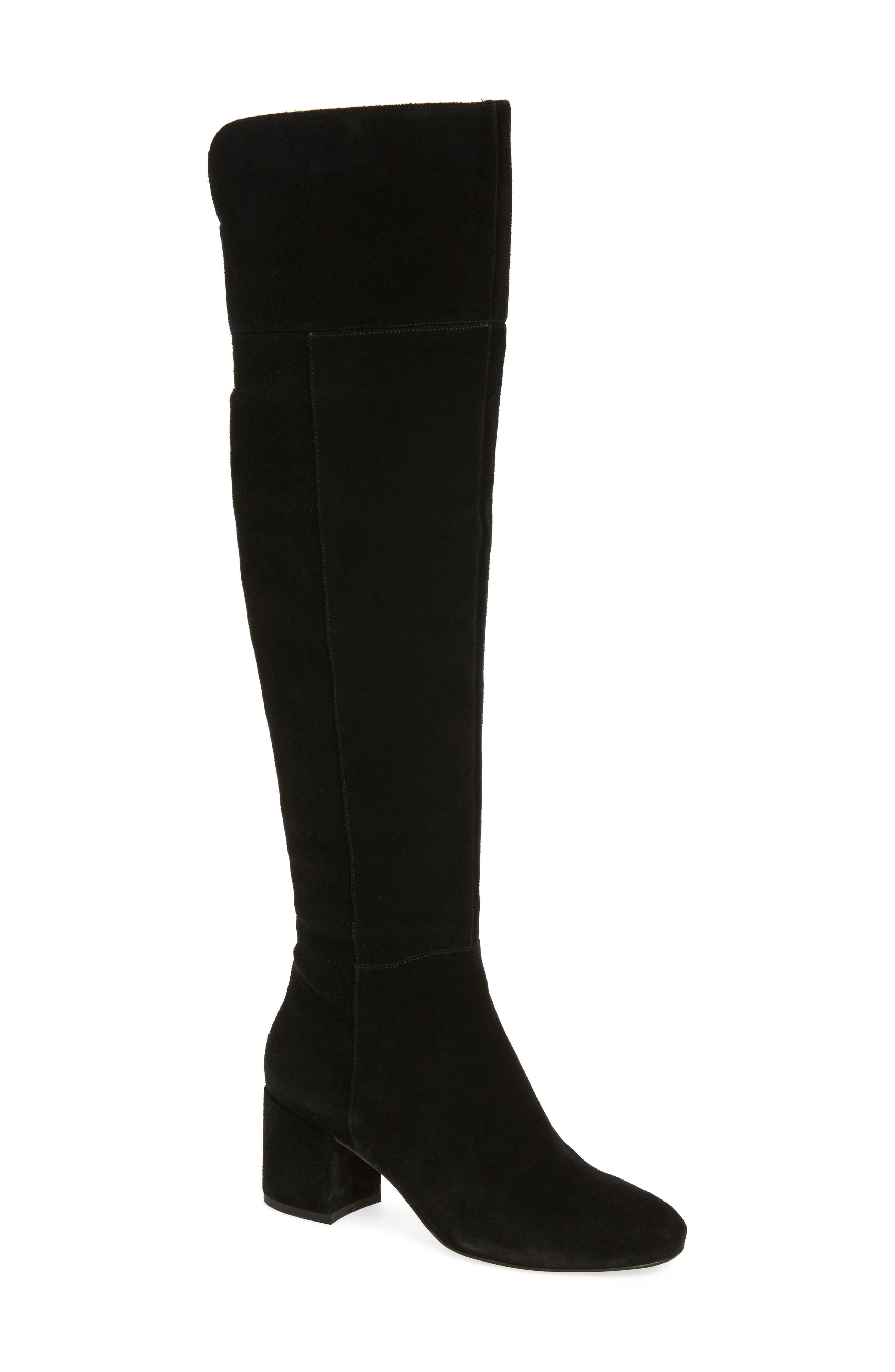 Korrine Over the Knee Boot, Main, color, BLACK SUEDE
