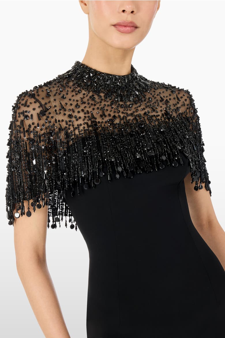 Livia Beaded-Embellishment Maxi Dress, Alternate, color, Liquorice