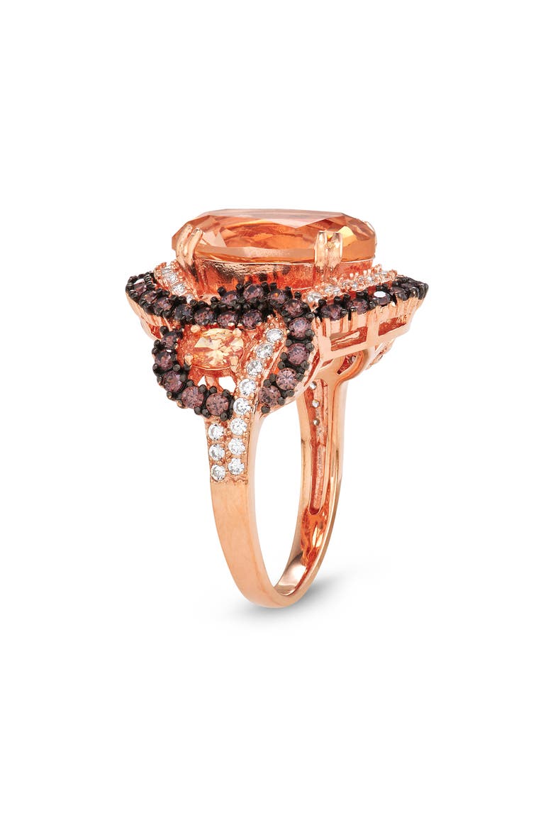 Peach Cubic Zirconia Cocktail Ring, Alternate, color, PINK