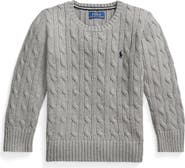 Polo Ralph Lauren Kids' Cotton Cable Knit Crewneck Sweater