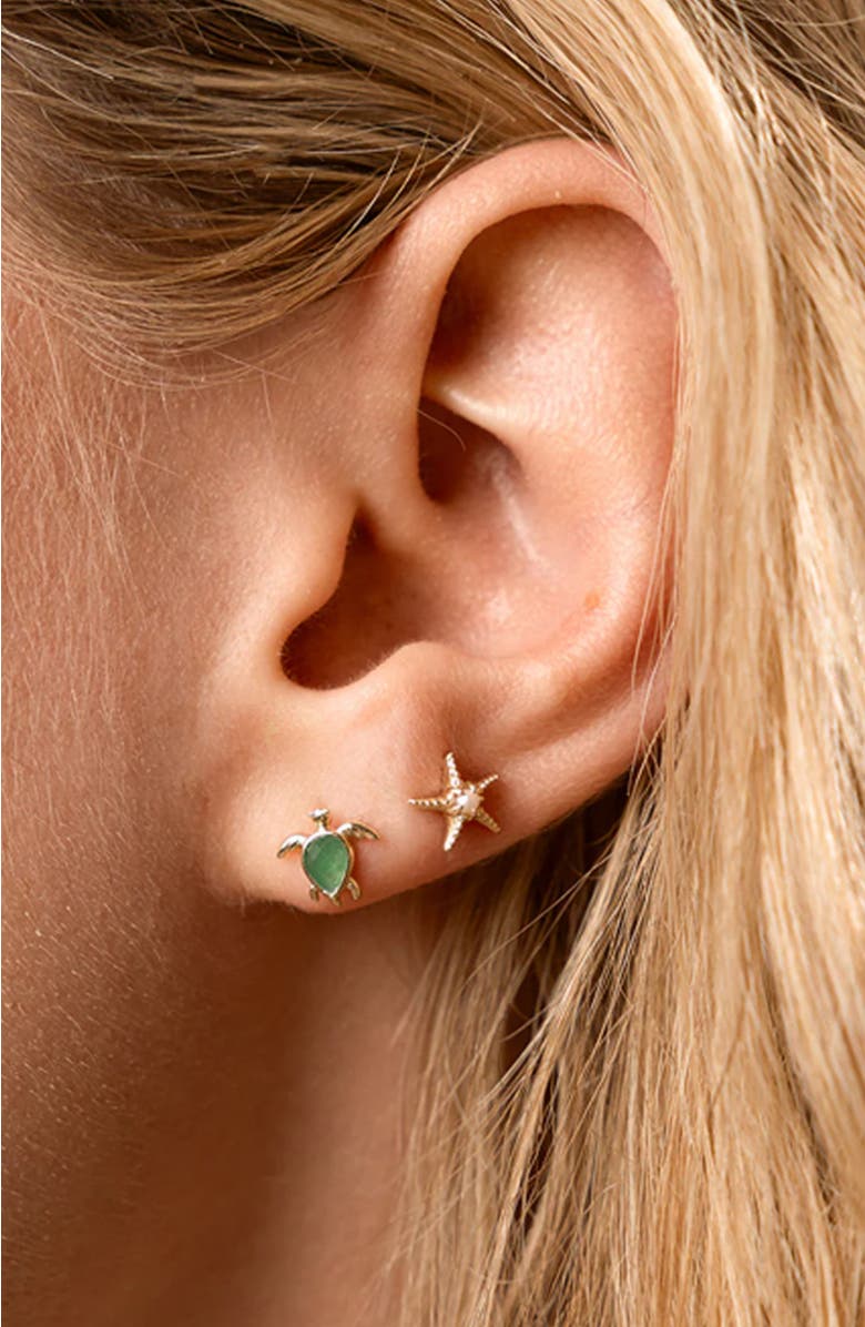 MADE BY MARY Low Tide Turtle Stud Earrings Set, Alternate, color, Gold Vermeil