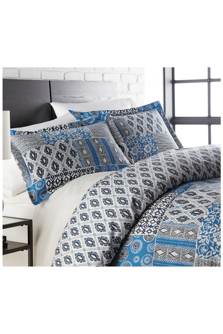 Premium Oversized Duvet 3-Piece Set, Alternate, color, GLOBAL PATCHWORK BLUE