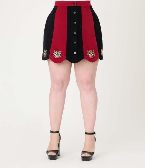 Smak Parlour Scallop Hem Corduroy Mini Skirt In Multi