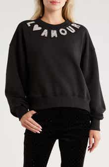Cinq à Sept L'Amour Beaded Patchwork Brandy Sweatshirt