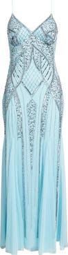 Jump Apparel Beaded A-Line Gown