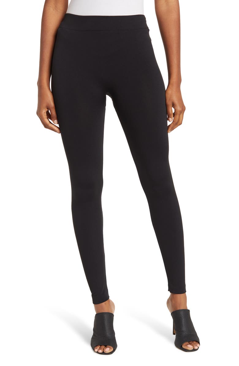 Hue Brushed Seamless Leggings, Main, color, Black