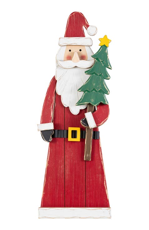 Christmas Chunky Wood Santa Snowman Porch Decor