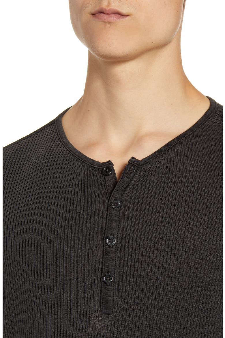 Star USA Slim Fit Ribbed Henley, Alternate, color, DARK GREY HEATHER
