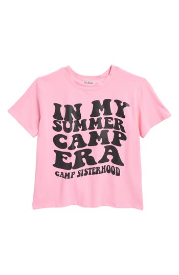 MISS POPULAR MISS POPULAR KID'S SUMMER CAMP STRETCH COTTON T-SHIRT 