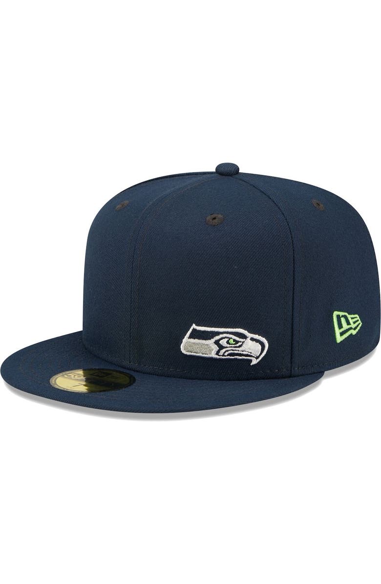 New Era Men's New Era College Navy Seattle Seahawks Flawless 59FIFTY Fitted Hat, Main, color, 