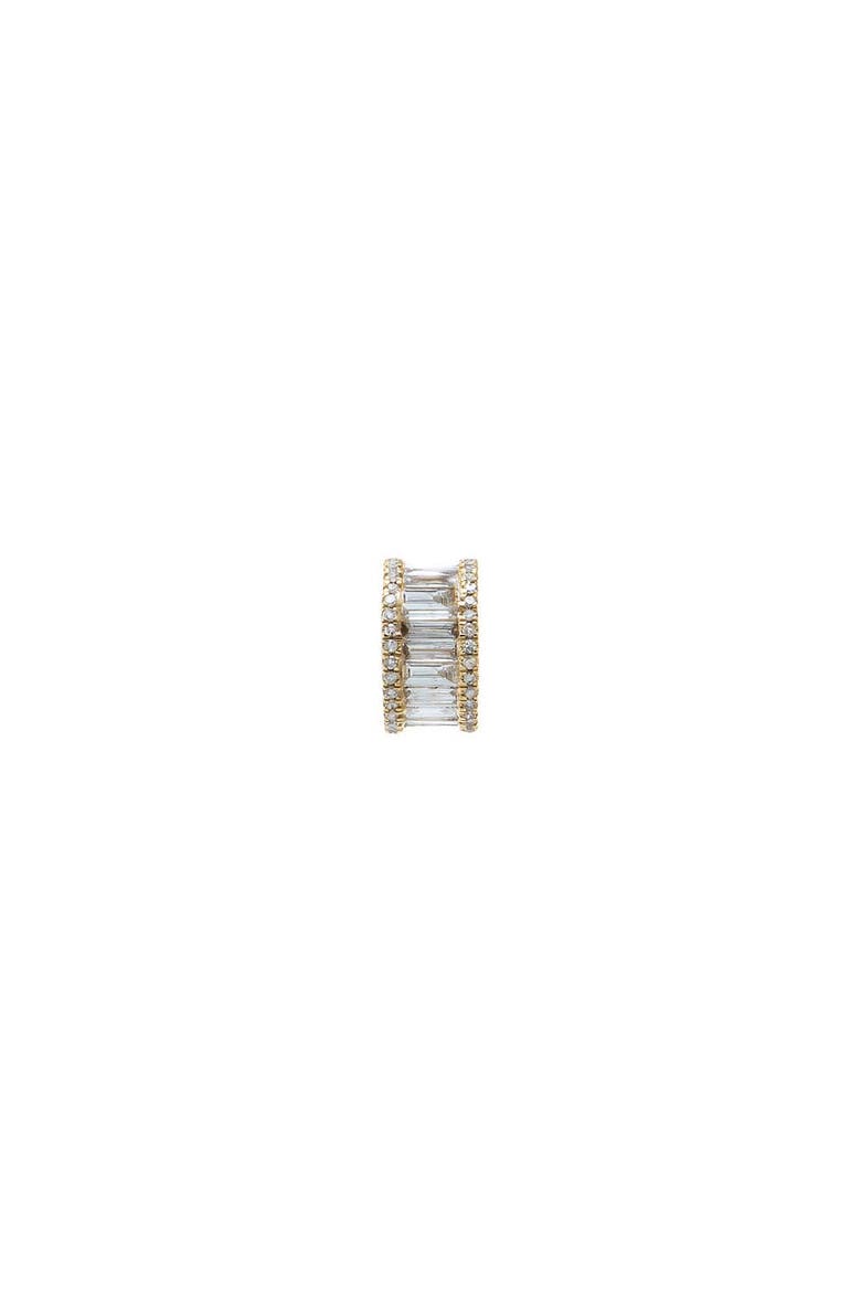 Diamond Pave X Baguette Rondelle Charm 14K, Alternate, color, 14K Gold