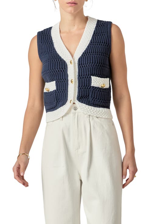 Contrast Sweater Vest