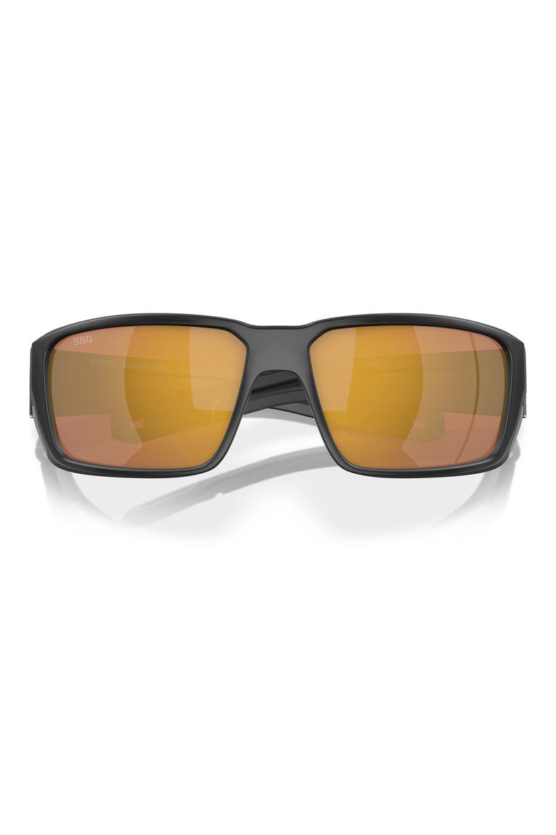 Fantail Pro 60mm Polarized Mirrored Sunglasses, Alternate, color, MATTE BLACK / GOLD MIRROR 580G