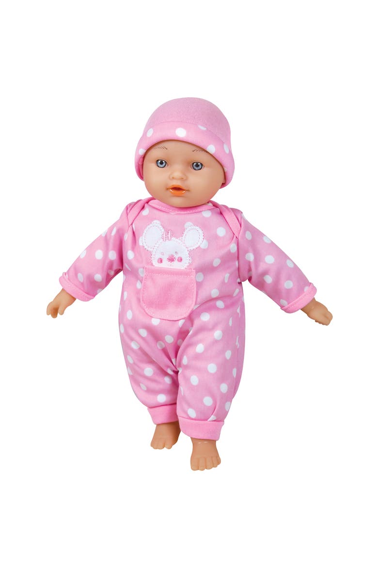11 Inch Twin Baby Dolls, Pink & Blue Polka Dot Mouse Matching Outfits, Alternate, color, Multicolored