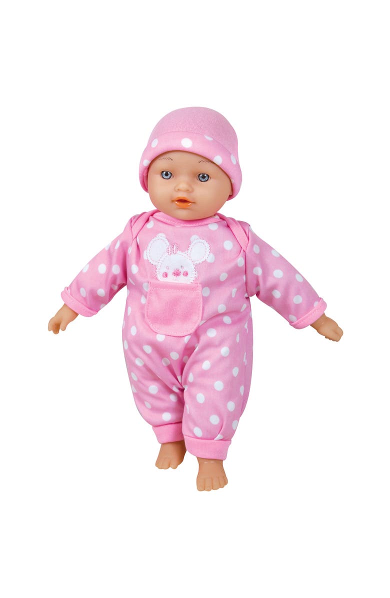 Lissi 11 Inch Twin Baby Dolls, Pink & Blue Polka Dot Mouse Matching Outfits, Alternate, color, Multicolored