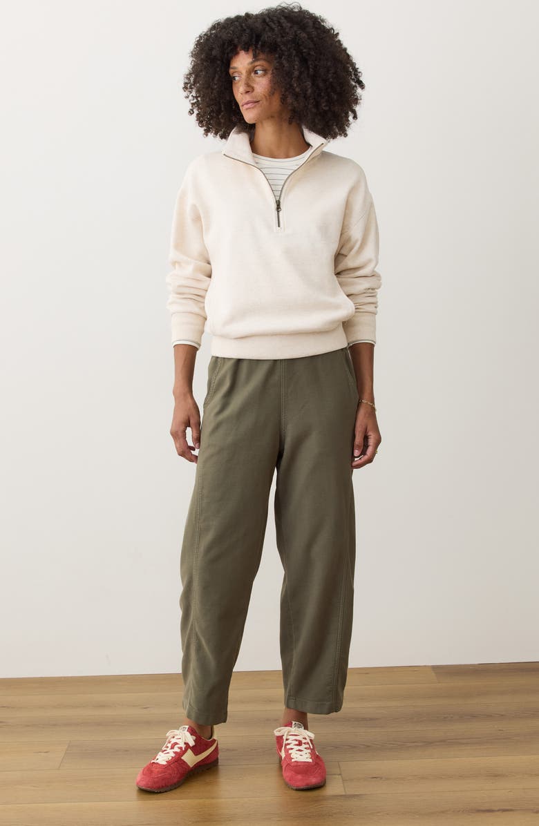 Marine Layer Jessie Barrel Leg Twill Pants, Alternate, color, Dusty Olive